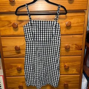Hollister black and white checkered square neck dress!